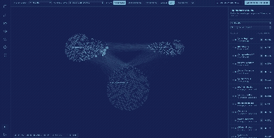 Animated platform preview showing network influence analysis
